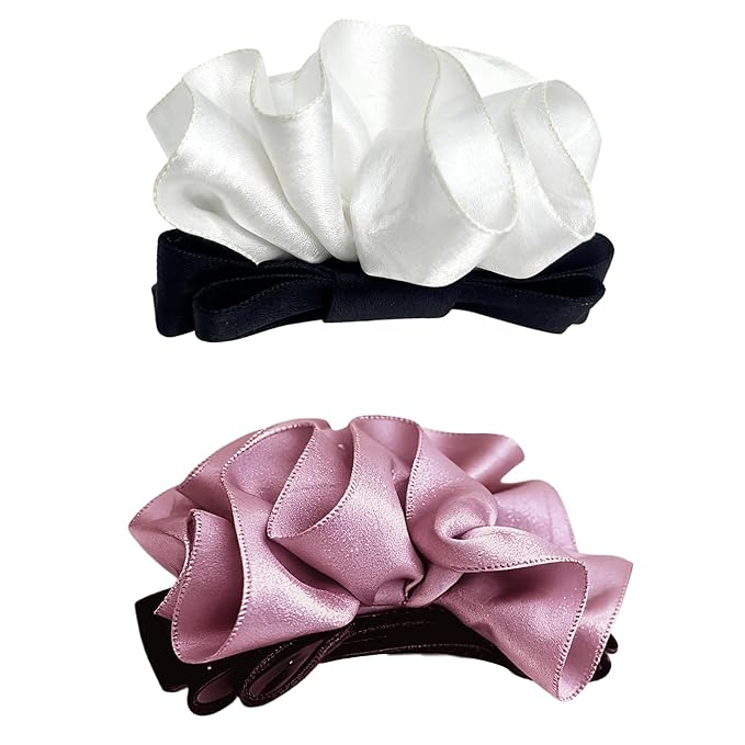 VG·Lumina Banana Clip for Women Girl Accessories Flower No Crease Thin Curly Fine Long Hair Claw Clips Decorations Ponytail non Slip Snap Hair Clips