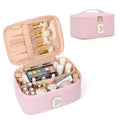OCHEAL Makeup Bag for Women, Monogram Cosmetic Bag Pink Travel Makeup Case Beauty Toiletry Bag Organizer Personalized Gifts for Girls Bridesmaid, Sister, Wife, Friends Initial C