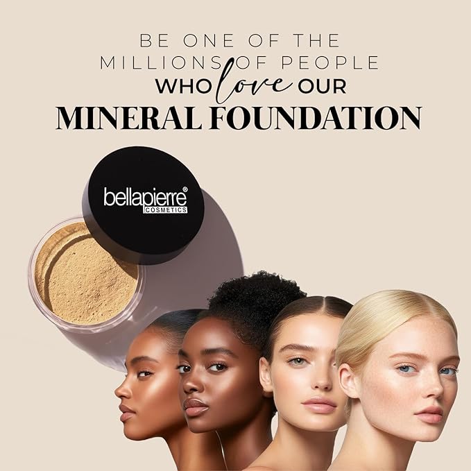 bellapierre Mineral Foundation SPF 15 - Loose Powder Foundation, Full Coverage Mineral Makeup with Matte Finish, Vegan, Cruelty Free, Hypoallergenic, Oil Free, Talc Free, 0.32 oz - Ultra