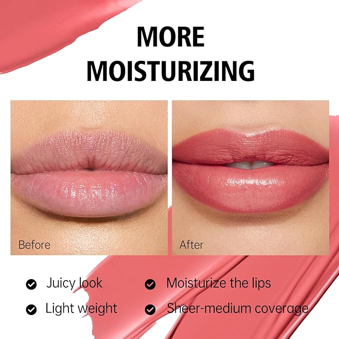 MAKI YIKA Moisture Dark Brown Lipstick for Women Hydrate Tinted Lip Balm for Dry Cracked Lips Dark Burgundy Glossy Lip Color Juicy Finish, MA071 Maduro Brown