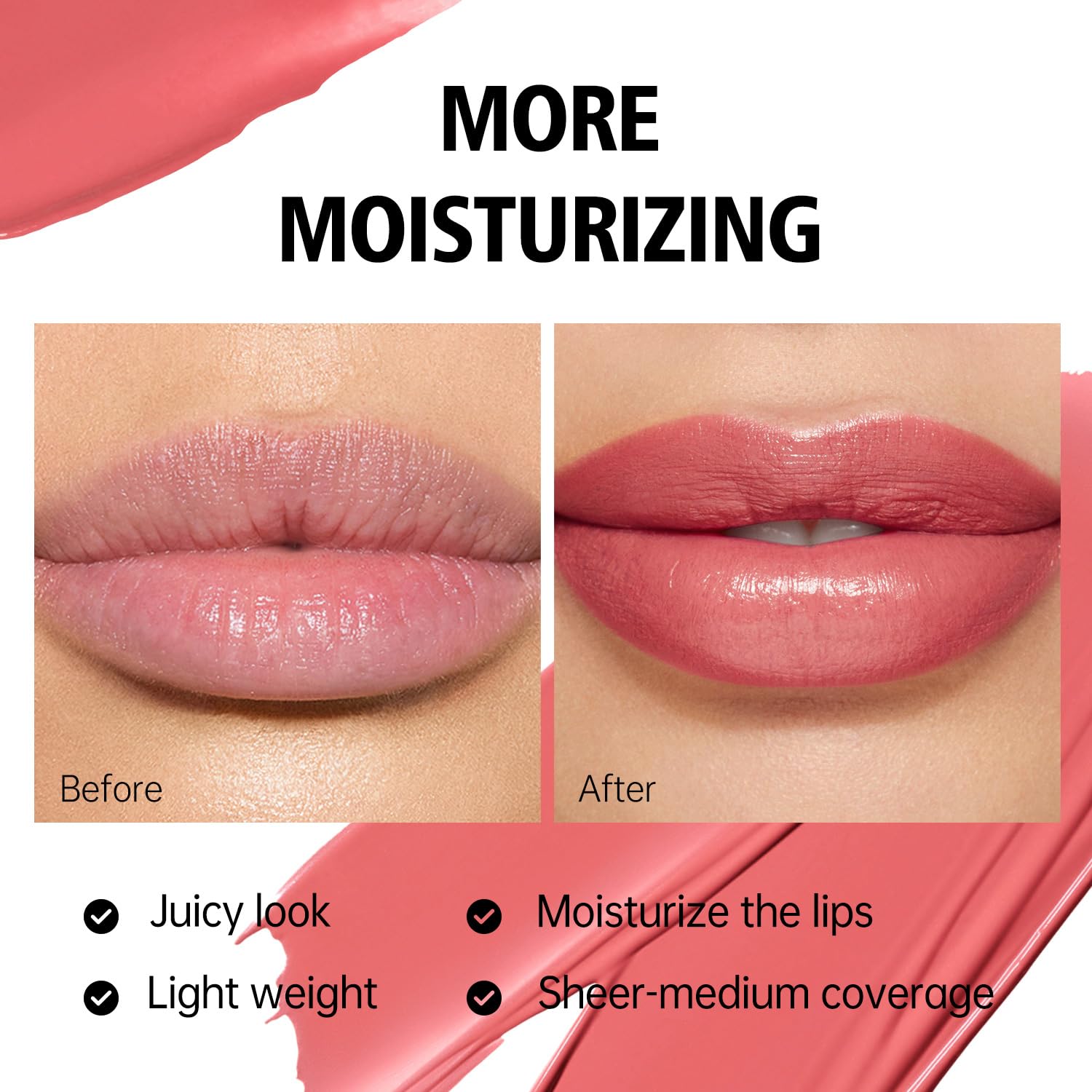MAKI YIKA Moisture Red Lipstick for Women Hydrate Tinted Lip Balm