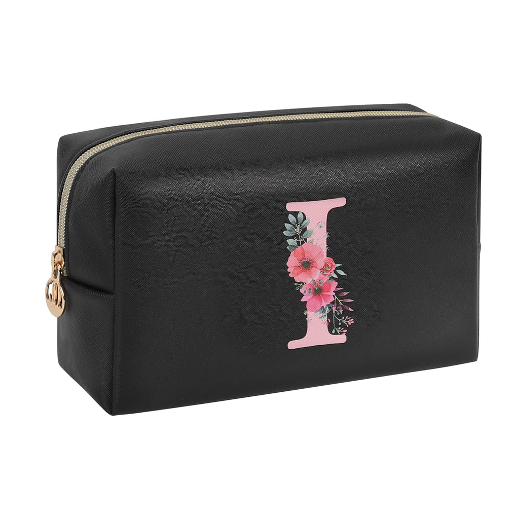 Initial Makeup Bag for Women, Travel Makeup Bag Small Cosmetic Bag, Birthday Gifts for Girls and Women, Teen Girls Gifts Trendy Stuff, Personalized Gifts for Grandkids Teacher Friends Bride Bridesmaid