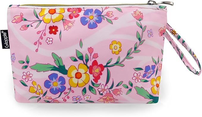 Gloppie Make Up Bags for Women Small Makeup Bag for Purse Cosmetic Bag Pink