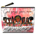 GEGEPINK Cute Makeup Bag for Purse Waterproof Cosmetic Bags for Women Funny Smooth Zipper Travel Toiletry Pouch 10X8 Inches-African American Afro Makeup pouch