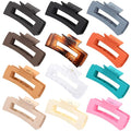 Alemaky Hair Clips for Women12 Pack 4.1 Inch Large Square Claw Clips for Women Girls Thick Thin Curly Hair, Strong Hold Matte Neutral Colors Big Hair Claw Clips Accessories