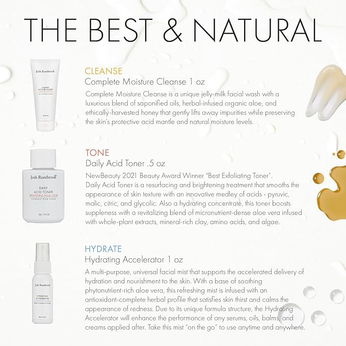 Josh Rosebrook Essentials Kit - Travel Cleanse, Tone & Hydrate Set