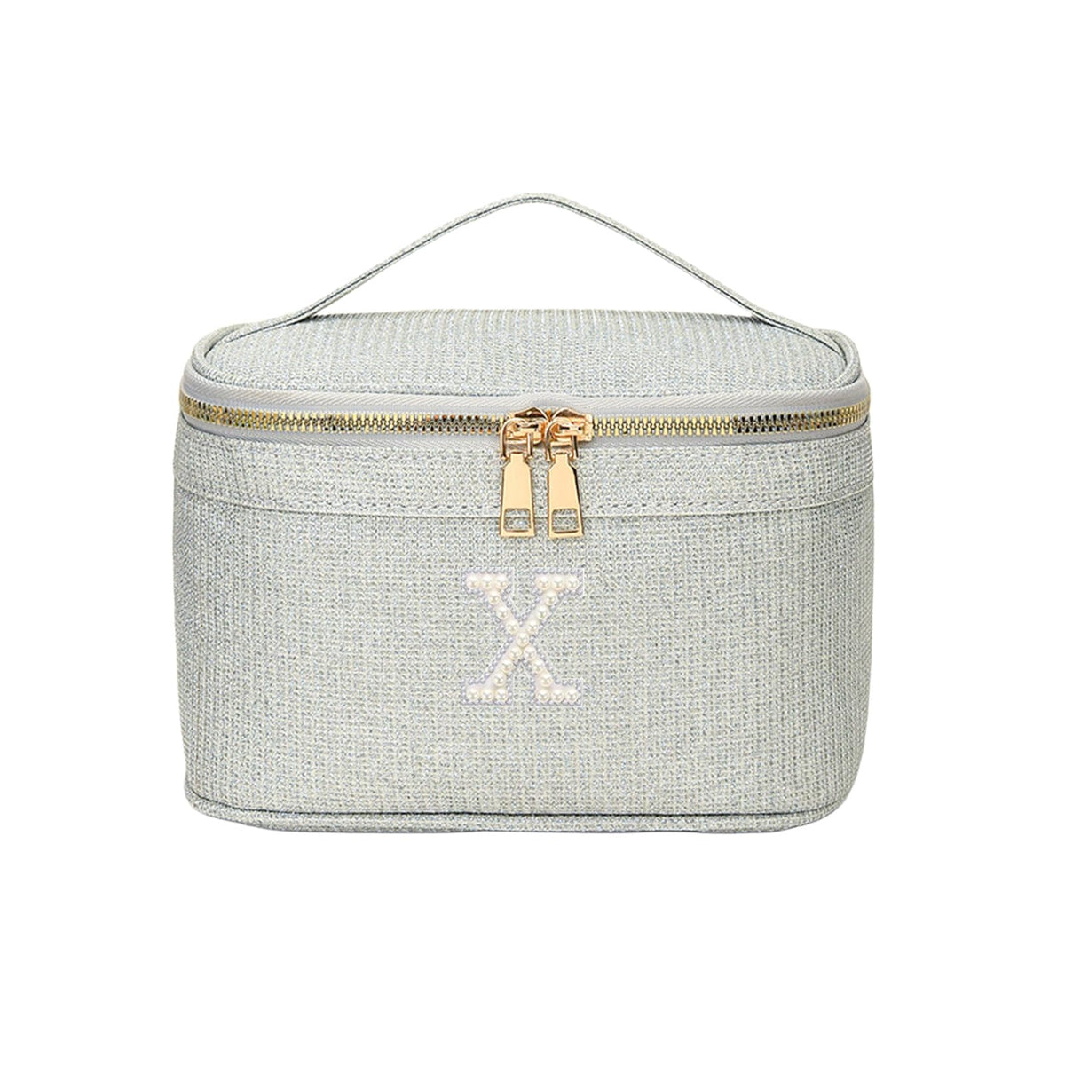 EURYNOME Makeup Bag with Custom Letter X, Water-Resistant Travel Organizer Pouch, (8.3x5.1x5.1 Inch) Cosmetic Case for Women