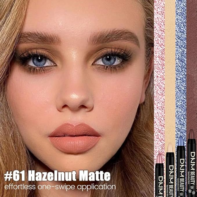 IATMOMOD Nude Brown Matte Cream Eye Shadow Stick Makeup for Women, Nude Brown Matte Eyeliner Pencil Eyeshadow Brightener Stick for Eyes, Waterproof Eyeshadow Applicator Blendable sombras para ojos 61#