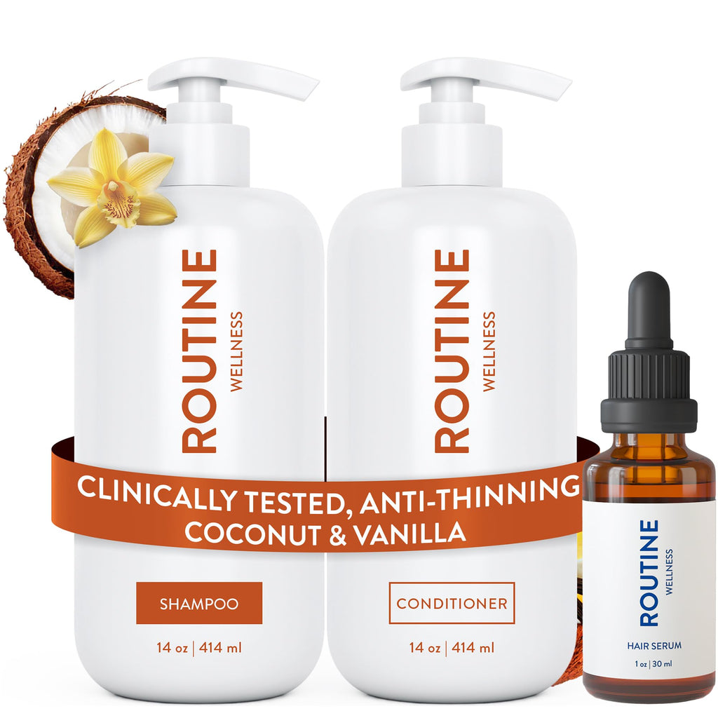 Routine Wellness Shampoo & Conditioner Coconut & Vanilla Set + Hair Serum