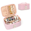 OCHEAL Makeup Bag for Women, Monogram Cosmetic Bag Pink Travel Makeup Case Beauty Toiletry Bag Organizer Personalized Gifts for Girls Bridesmaid, Sister, Wife, Friends Initial Z