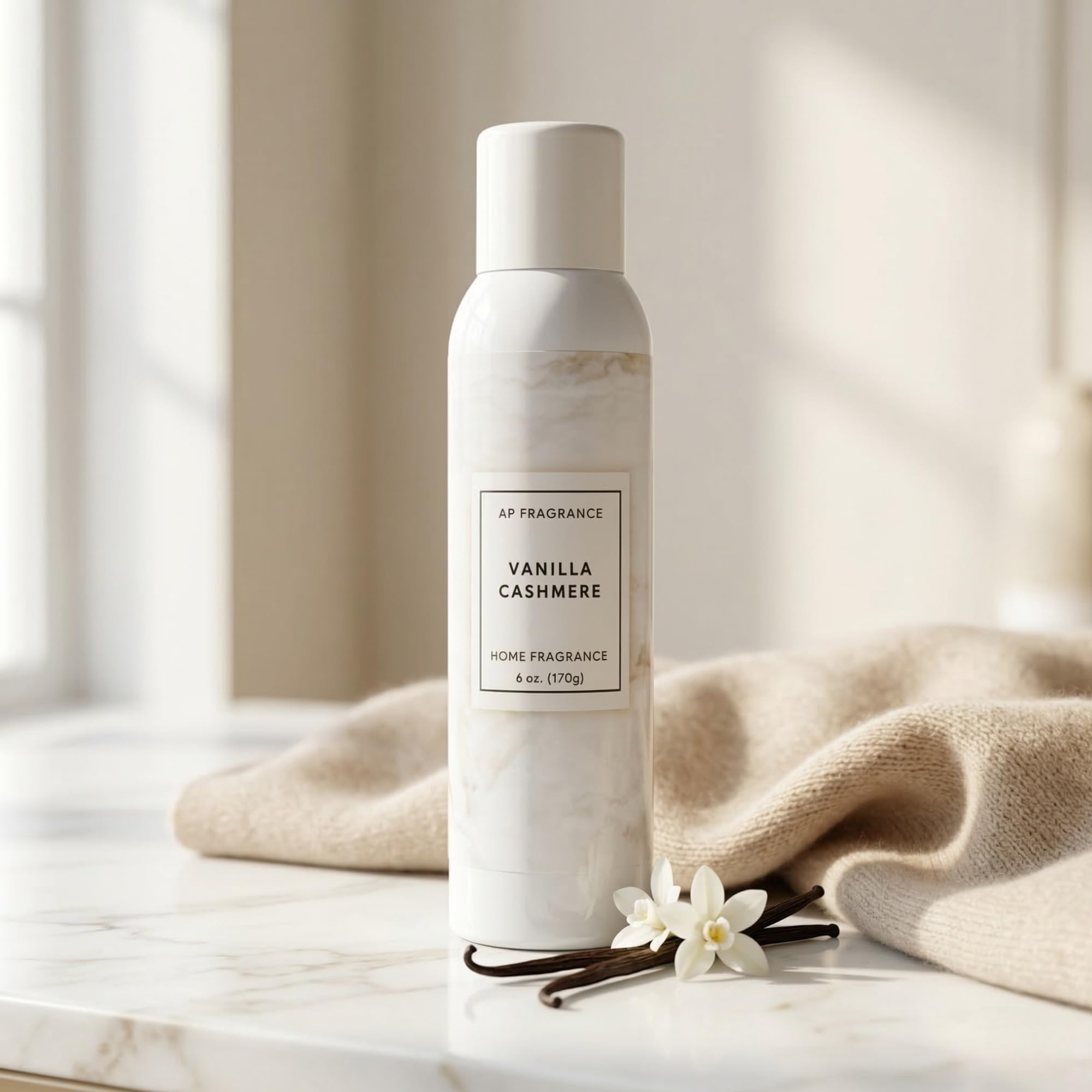 Room Fragrance Air Freshener Spray Concentrated Bathroom, Kitchen, Car, or Office Deodorizer, U.S.- Made by AP Fragrance (Vanilla Cashmere)