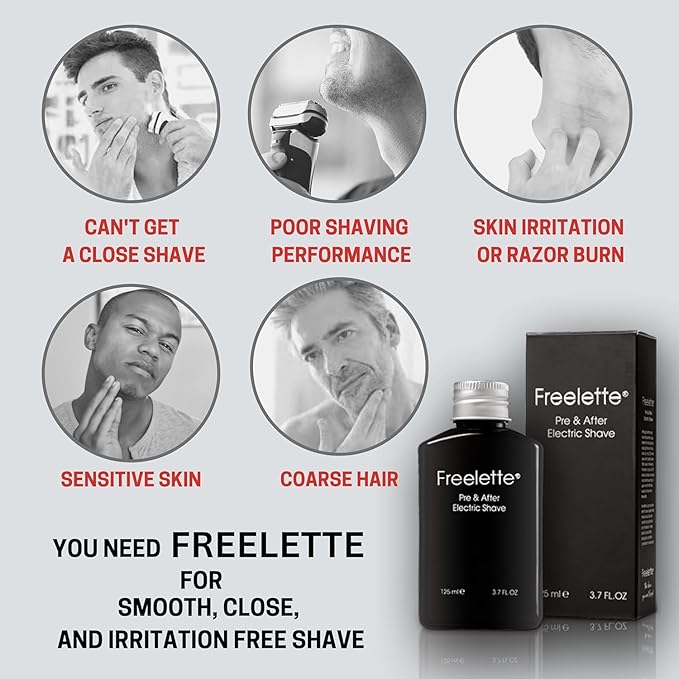 Pre Electric Shave After Shave Lotion Cream - Close Shave Balm - Smooth Irritation Free Shaving - Cooling Pre and Post Shave Balm. Pherolink. Freelette (MINT/BERGAMOT) 3.76 FL.OZ