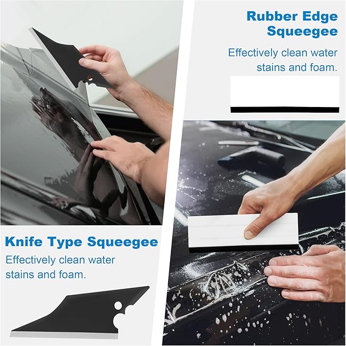 AOWEITOUR 19 PCS Car Window Film Tint Tool Kit,Custom Toolset Automotive Tint Tool Kit,Vinyl Wrap Tools for Car Tinting,Includes Squeegees,Felt Squeegees,and Required Installation Accessories