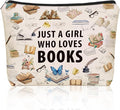 Girlly Book Travel Makeup Bag For Women & Teen Girl Book Lover Gifts