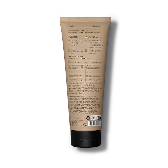 cleanjourney Clarify Refresh Detox Hair Conditioner, EWG Verified, Infused with Tea Tree Oil and Biotin, For Oily Hair + Buildup, Clean Ingredients, Vegan, Fresh Scent, 8 Fl Oz
