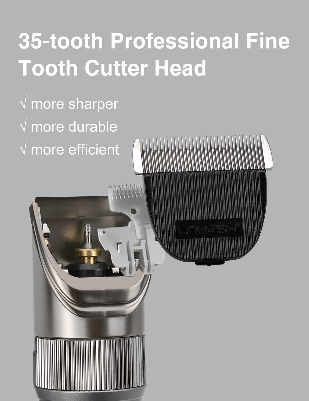 Hansprou Dog Grooming Clippers High Power Dog Clipper for Thick Heavy Coats Low Noise Plug-in Pet Trimmer Pet Professional Grooming Clippers with Guard Combs Brush for Dogs Cats and Other Animals