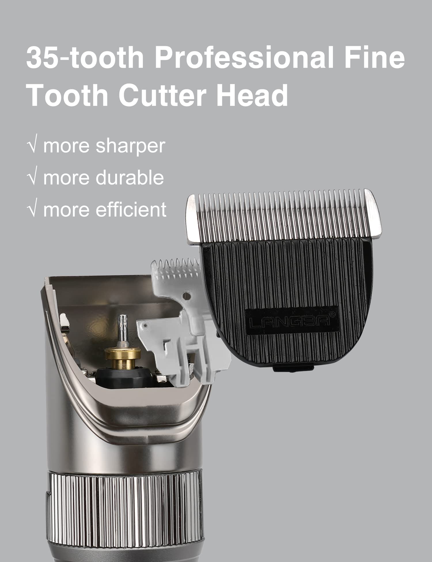 Hansprou Dog Grooming Clippers High Power Dog Clipper for Thick Heavy Coats Low Noise Plug-in Pet Trimmer Pet Professional Grooming Clippers with Guard Combs Brush for Dogs Cats and Other Animals