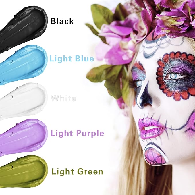 MEICOLY Light Purple Face Body Paint Stick(1.06 Oz),Cream Lavender Periwinkle Body Paint,Sweatproof Waterproof Purple Eye Black for Sports,Violet Lilac Face Paint for Halloween SFX Ursula Cosplay