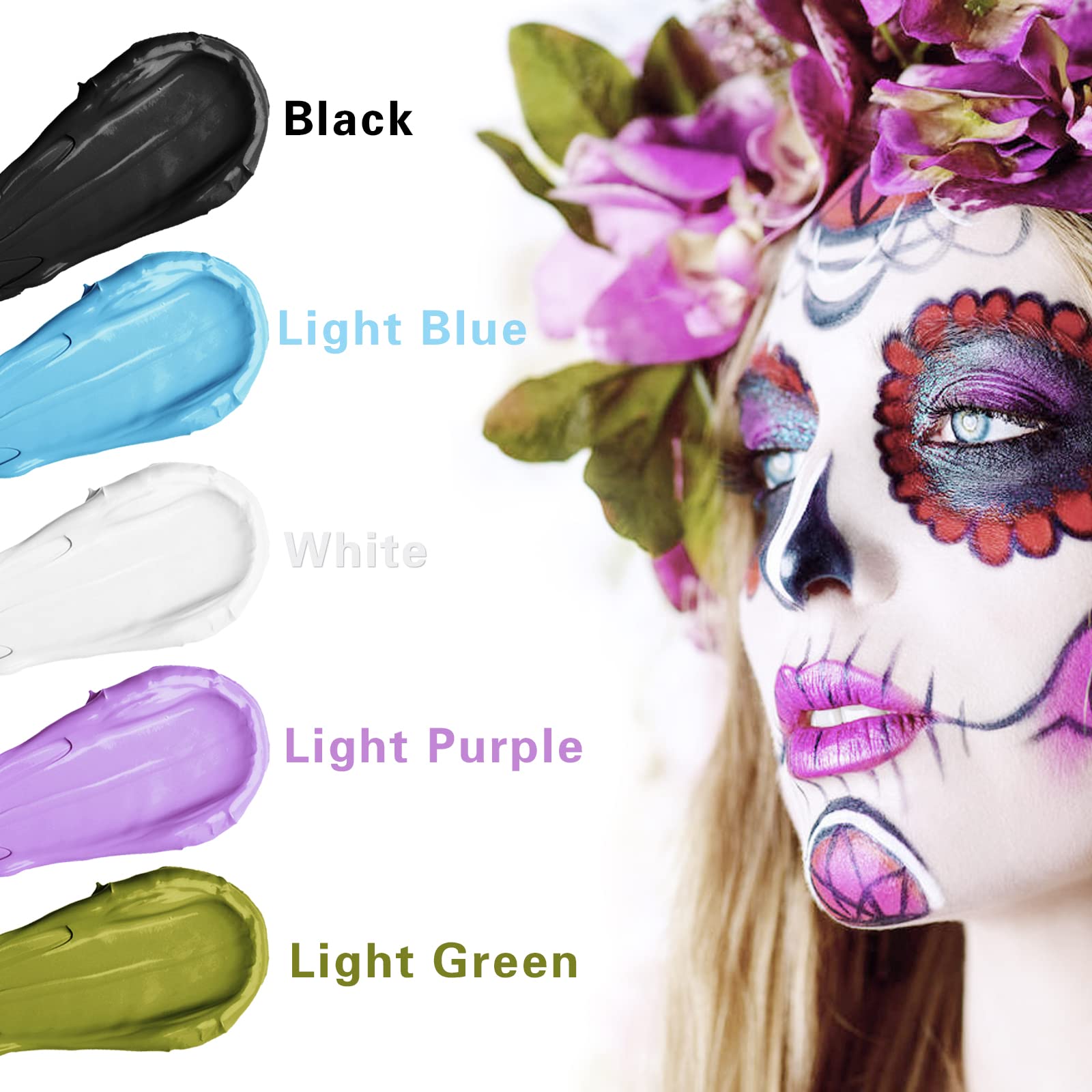 MEICOLY Light Purple Face Body Paint Stick(1.06 Oz),Cream Lavender Periwinkle Body Paint,Sweatproof Waterproof Purple Eye Black for Sports,Violet Lilac Face Paint for Halloween SFX Ursula Cosplay