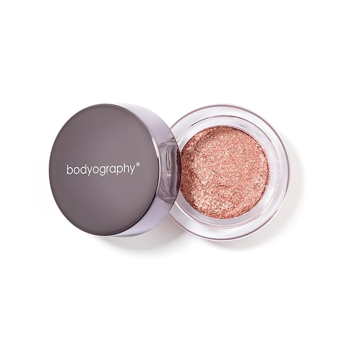 Bodyography Glitter Pigment Eye Shadow | Long Wear Shimmer Eyeshadow | Vegan, Talc & Paraben Free | Cream Powder Formula | Stellar (Rose Copper Gold) 1.5 g