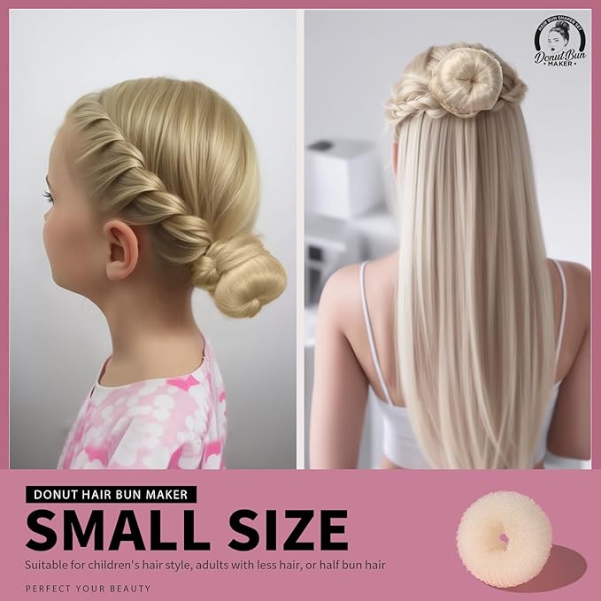 Teenitor 4 Pcs Hair Donut Hair Bun Maker(Extra-large, Large, Medium, Small) with Hair Pins 20 Pcs, Blonde