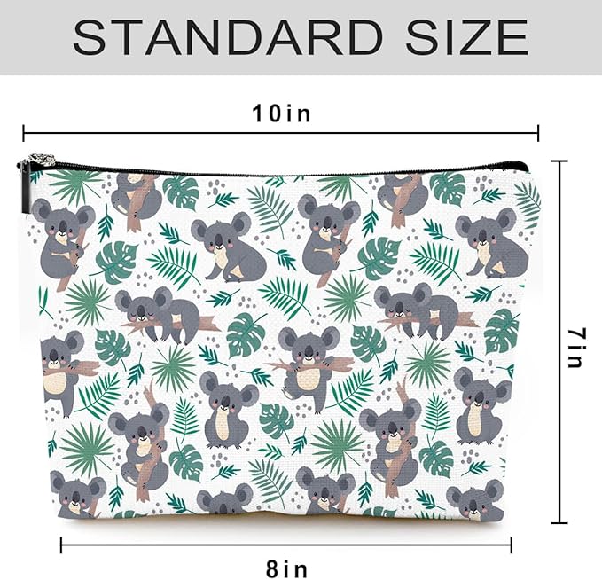 Givotin Small Makeup Bag for Purse Cute Canvas Waterproof Cosmetic Bags for Women Zipper Travel Toiletry Pouch-Koala Makeup Bags