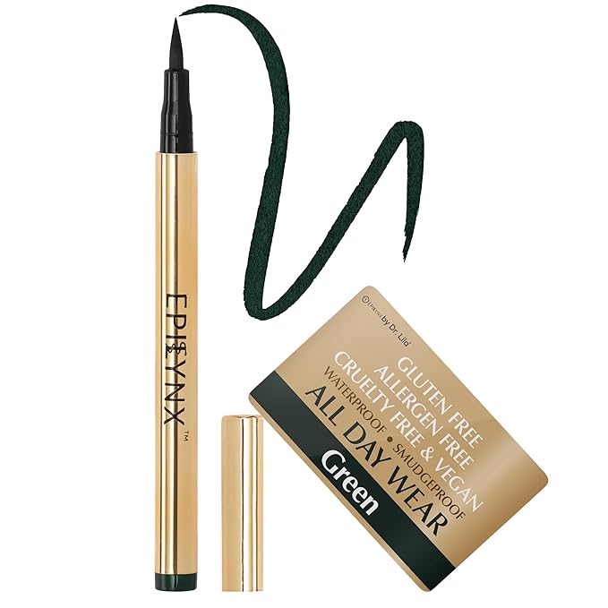 EPILYNX Liquid Eyeliner, Waterproof Hypoallergenic Vegan, Green, 2mL