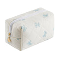 HHQQWZ Makeup Bag Travel Cosmetic Bag for Women Girls, Zipper Make Up Pouch, Floral Flowers Toiletry Organizer Makeup, Portable Storage Bag, Cosmetic Travel Cloth Bag (Blue Bow Tie)