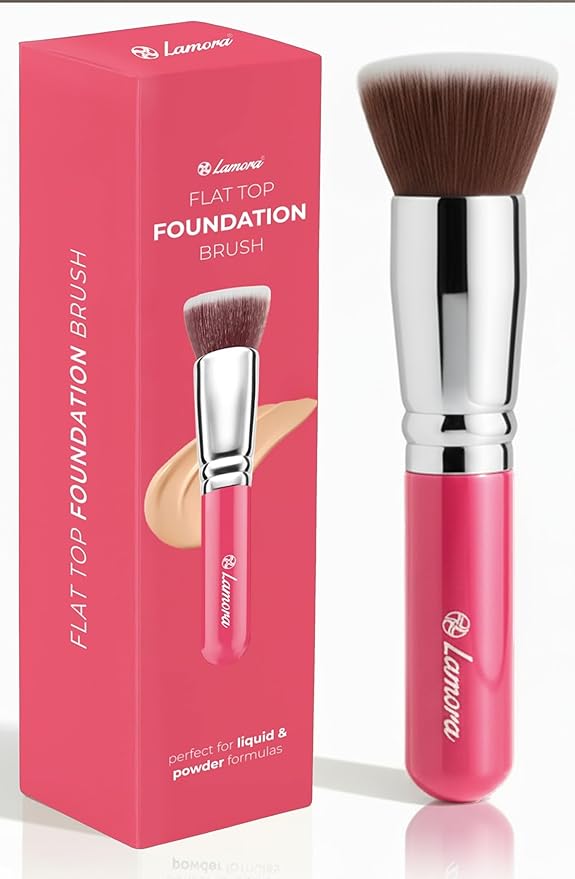 Lamora Flat Top Kabuki Foundation Brush - Liquid Cream Powder Face Brush