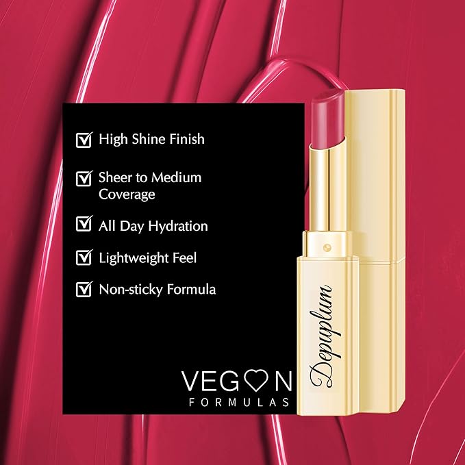 Depuplum Red Lipstick for Women Moisture Lip Gloss Tinted Lip Balm