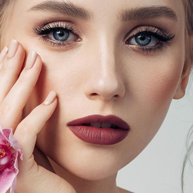 ilembane Deep Rose Red Matte Liquid Lipstick, Long Lasting - Pure Essence