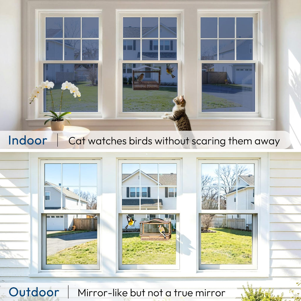 rabbitgoo Window Privacy Film One Way, 29.5" x 78.7", Blue Silver