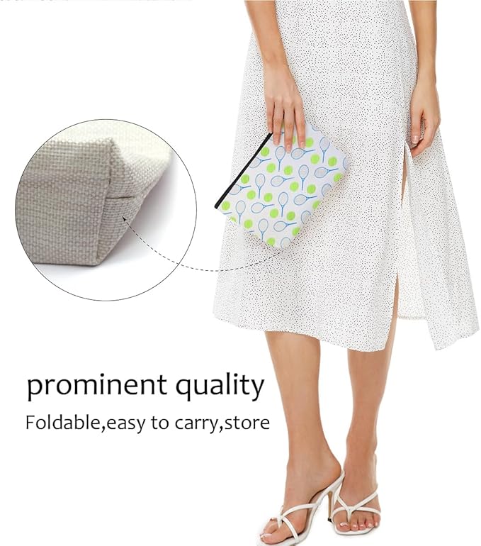 Blue Leaves Tennis Makeup Bag Inspirational Accessories Cosmetic Bag