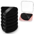CUPID CARE 6 Pcs Triangle Powder Puff with 2 Travel Cases, Setting Powder Puffs for Face Powder and Foundation, Soft Velour Makeup Puff for Loose Powder Body Powder, Skin-Friendly, Beauty Makeup Tools