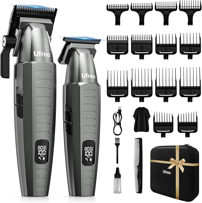 Ufree Cordless Hair Clippers for Men, Professional Barber Clippers Set