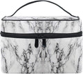 MNSRUU Makeup Bag, White Marble Travel Makeup Organizer Bag Cosmetic Cases Toiletry Bags for Girl Women Ladies