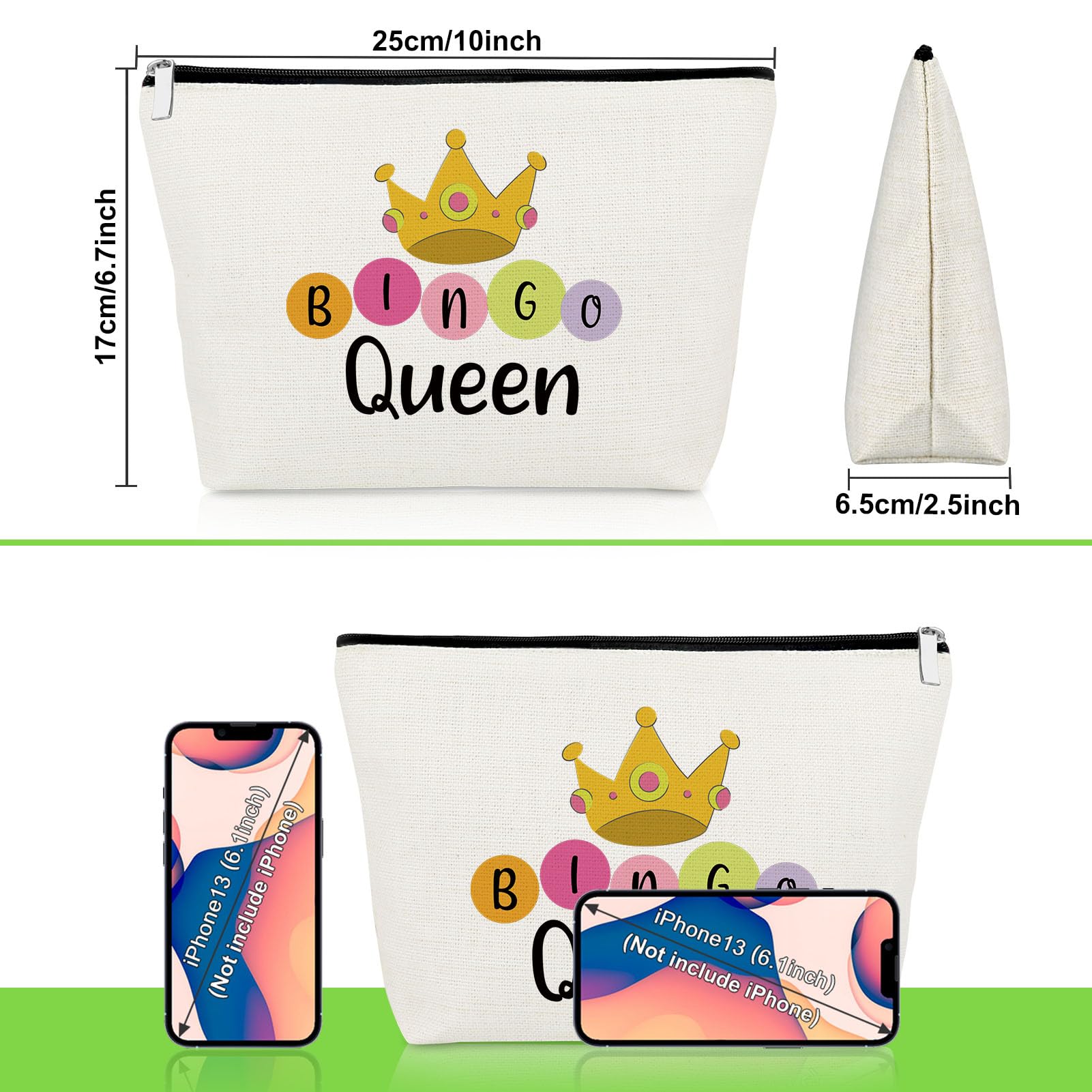 Bingo Gifts for Women Makeup Bag Bingo Lovers Gift Gambling Presents for Women Best Friend Sister Game Player Birthday Presents Casino Lovers Cosmetic Bag Christmas Graduation Travel Cosmetic Pouch
