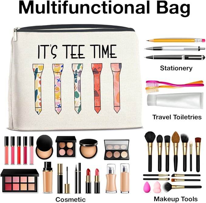 UPNEGE Golf Lovers Gift for Women Makeup Bag Golf Weekend Gifts Golfer Gifts for Women Cosmetic Bag Zipper Makeup Pouch