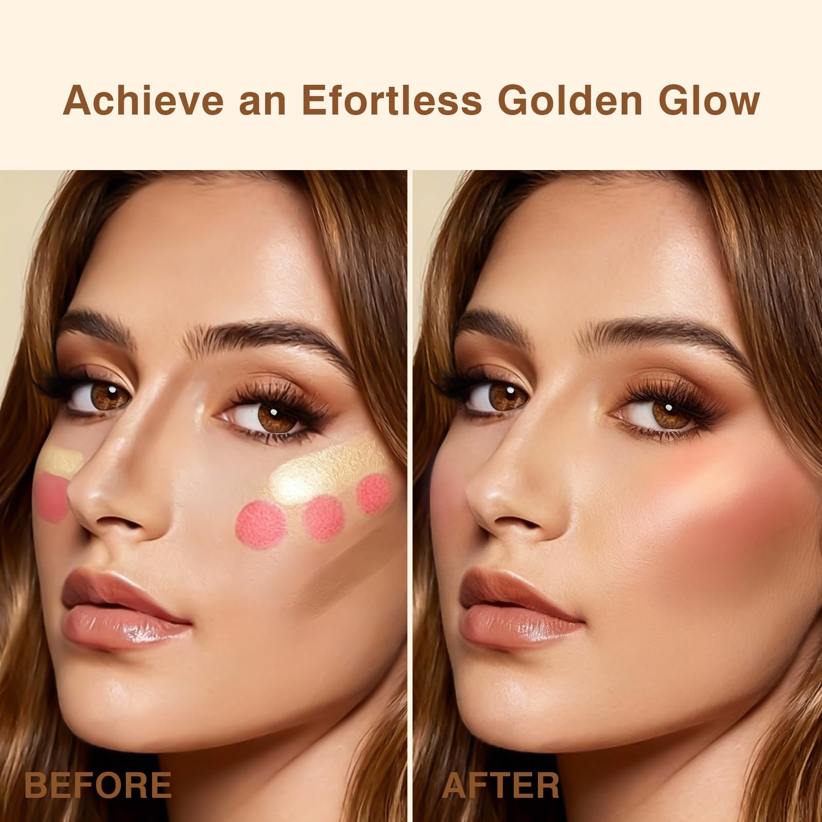 3Pcs Cream Contour Sticks, Shades with Highlighter & Blush & Bronzer Stick, Makeup Contour Stick Set for Sculpt the Cheeks Long Lasting Dewy & Matte Finish Lightweight LIGHT MEDIUM (SET-C)