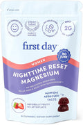 FIRST DAY Magnesium Gummies for Women, L-Theanine, Melatonin-Free, 60ct