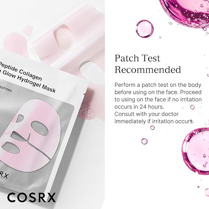 COSRX Pink Peptides Collagen Lifting Glow Hydrogel Face Masks 3 EA