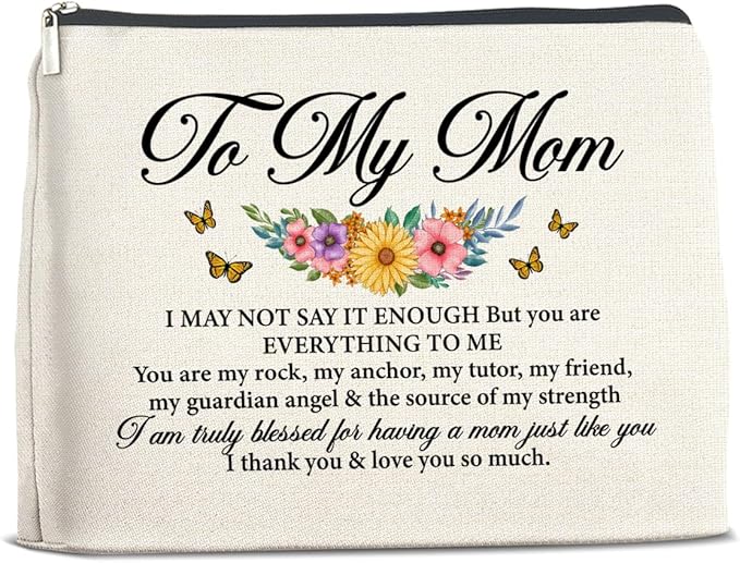 UPNEGE Mom Gifts Makeup Bag Christmas Birthday Thanksgiving Gifts for Mother Mom Cosmetic Bag Zipper Makeup Pouch