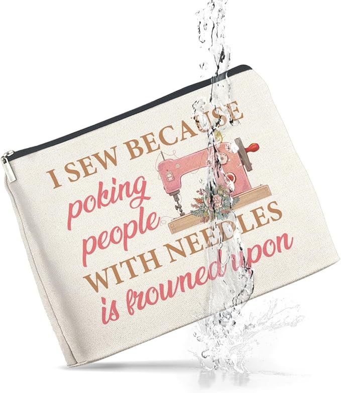 UPNEGE Sewing Gifts Makeup Bag Sewing Lover Gifts Sewer Gift for Women Sewing Lovers Cosmetic Bag Zipper Makeup Pouch