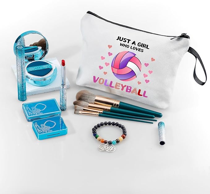 ARIOSEY Volleyball Gifts for Girls Women, Small Makeup Cosmetic bag