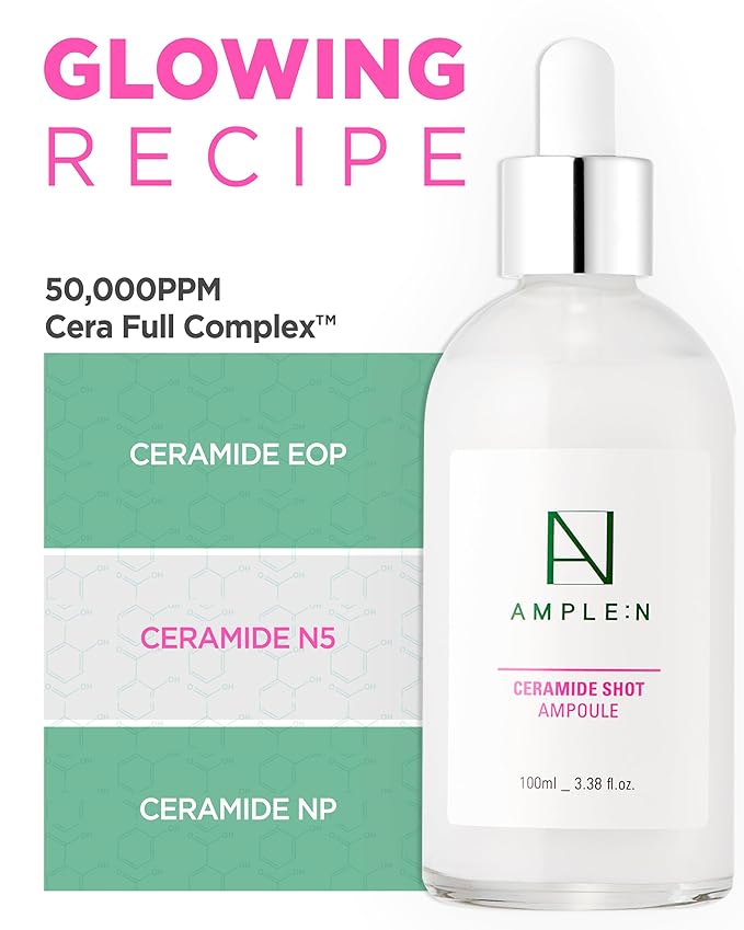AMPLE:N Ceramide Shot Ampoule, Korean Barrier Repair Serum, 3.38 fl oz