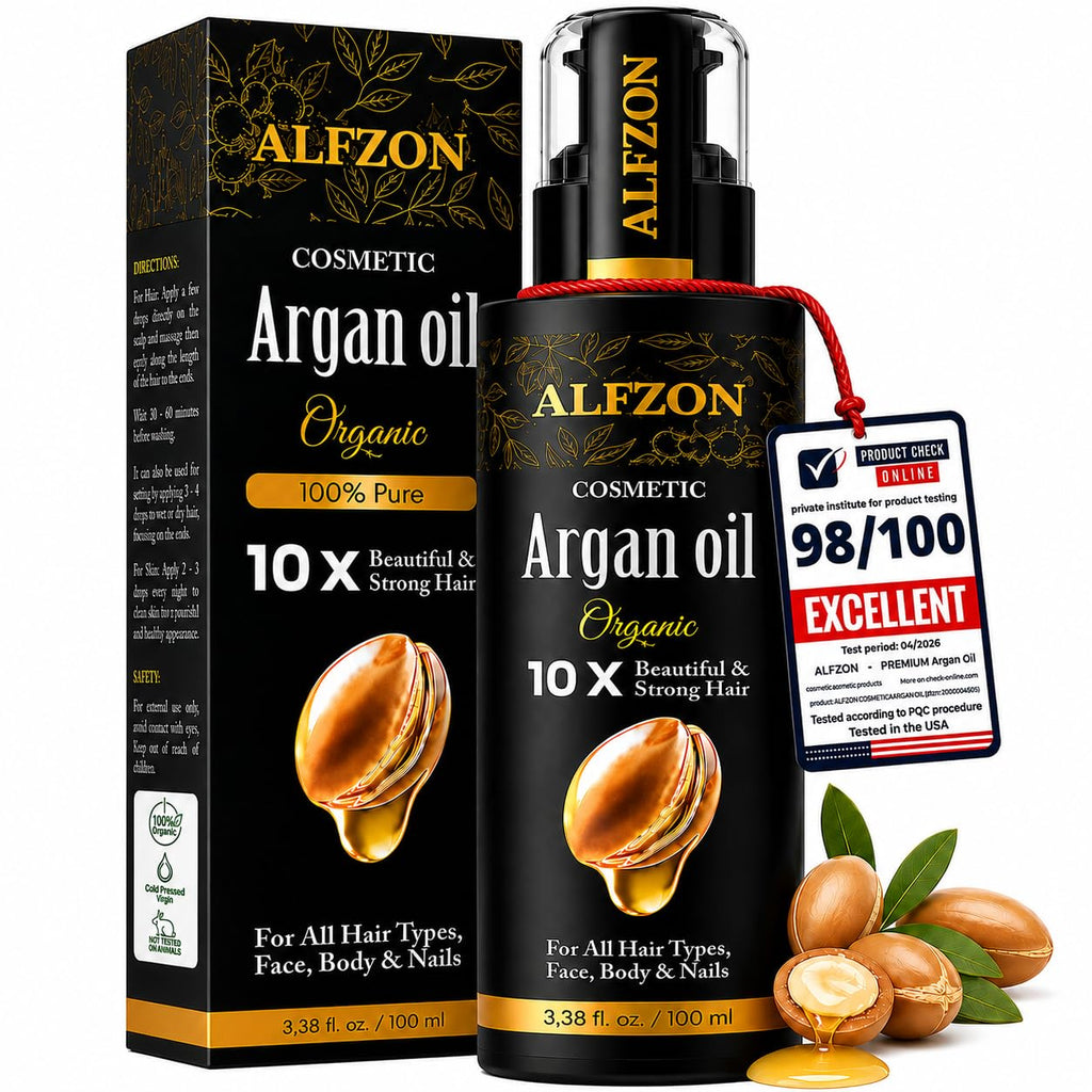 Moroccan Argan Oil for Hair, Face & Skin, 100% Pure, Cold Pressed, 3.38 oz