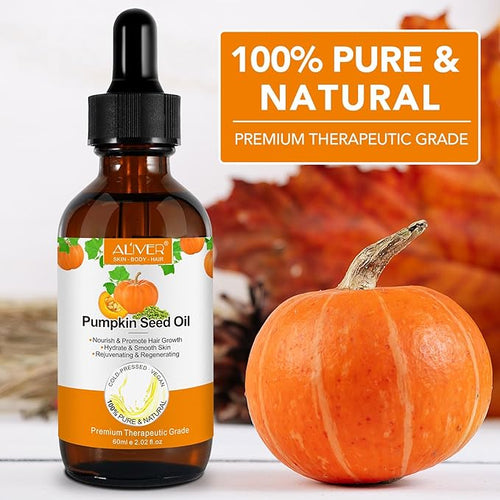 2 Pack Pumpkin Seed Oil for Hair Growth, Pure Cold Pressed Pumpkin Seed Oil for Dry Damaged Hair Growth, Hydrating, Scalp Moisturizer, Nourishment