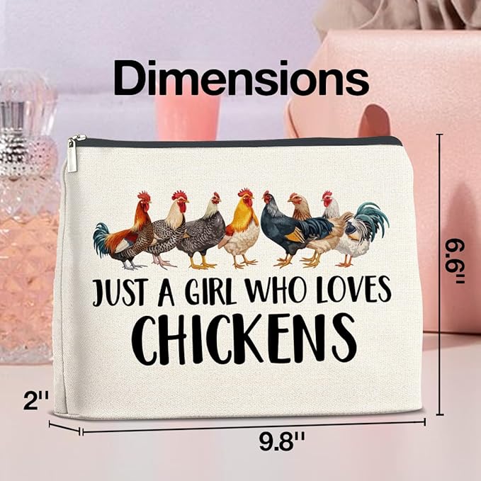 UPNEGE Chickens Gifts Makeup Bag Funny Chickens Gifts for Girl Women Cosmetic Bag Zipper Makeup Pouch Gift