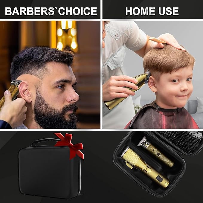 SKERTS Professional Cordless Hair Clippers and T-Blade Beard Hair Trimmer Sets for Men, Barber Clippers with Travel Case, Rechargeable Home Haircut Beauty Kit for Men