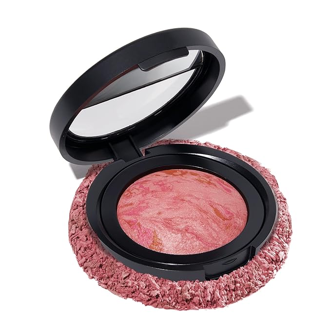 LAURA GELLER NEW YORK Baked Blush-n-Brighten for Mature Skin - 01 Pink Buttercream- Powder Blush Won't Settle into Fine Lines - Buildable Natural Finish – Longlasting Formula - Made in Italy